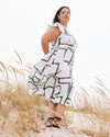 Victoria Linen Blend Dress - Green Paint Print | Plus Size & Straight Size Women's Fashion | Universal Standard