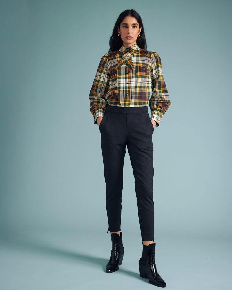 Moro Pocket Denim Look Ponte Pants - Charcoal Denim