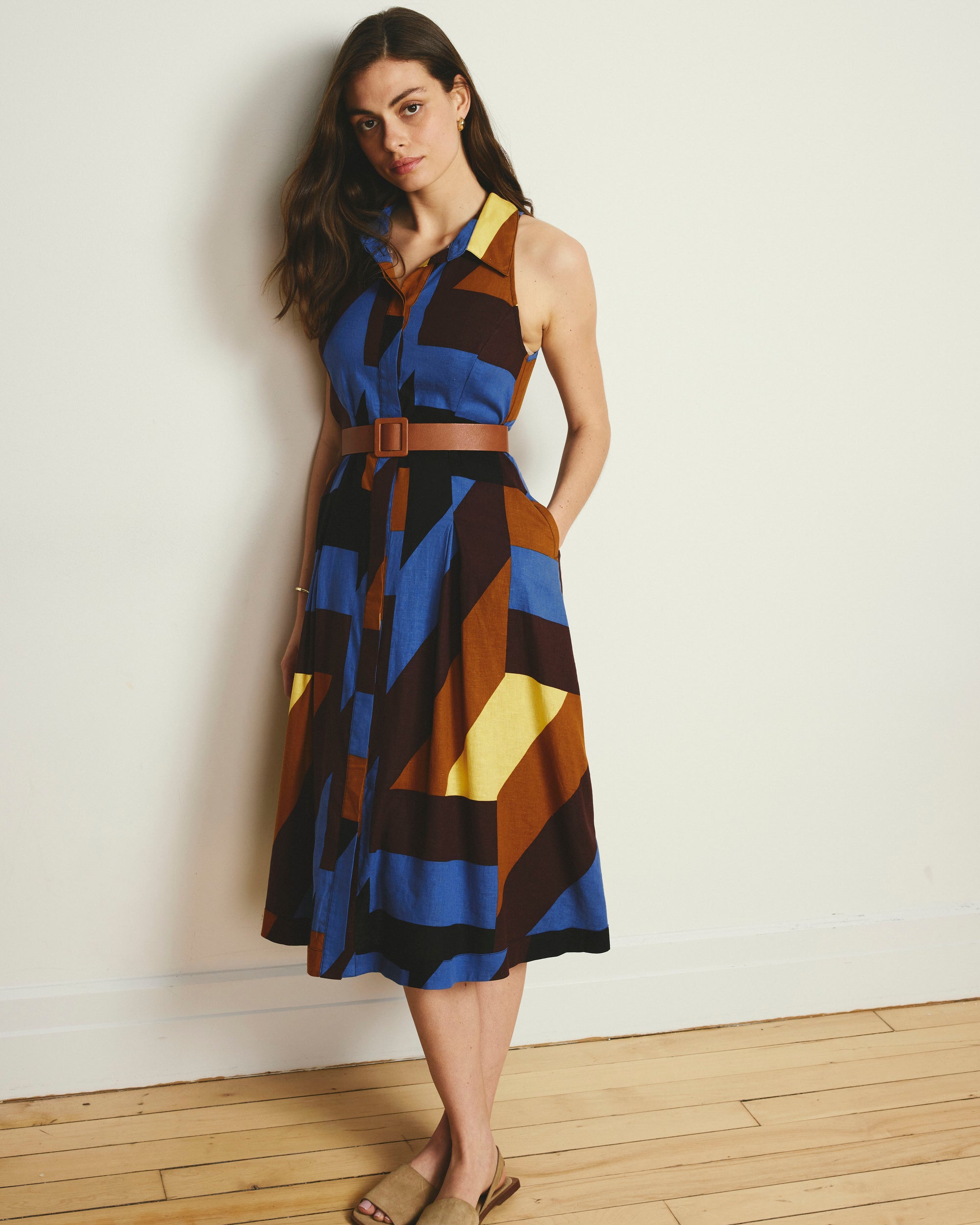 Adelaide Linen Shirtdress - Beach Ombra Print | Plus Size & Straight Size Women's Fashion | Universal Standard