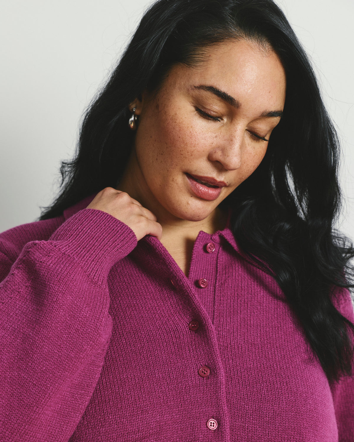 Soft Spun Polo Sweater - Rothko Purple