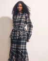 Hermione Flowy Hem Chiffon Blouse - Plaid Bourgeois Print