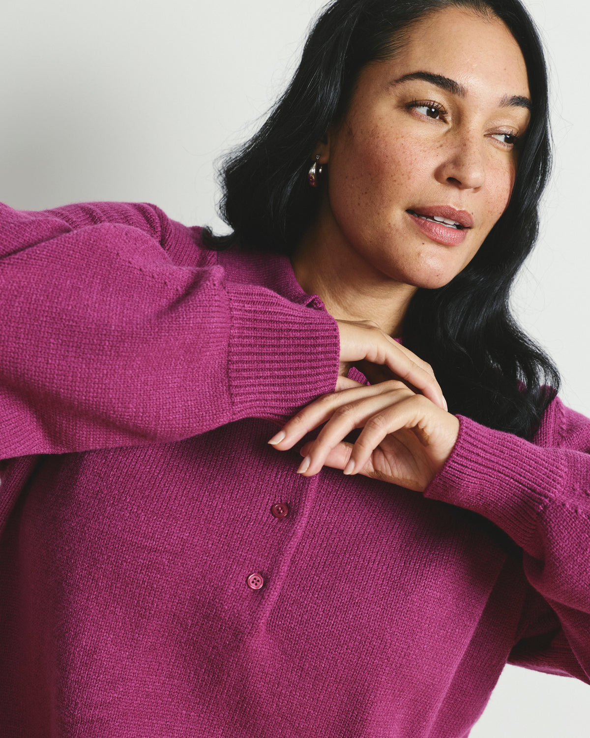 Soft Spun Polo Sweater - Rothko Purple