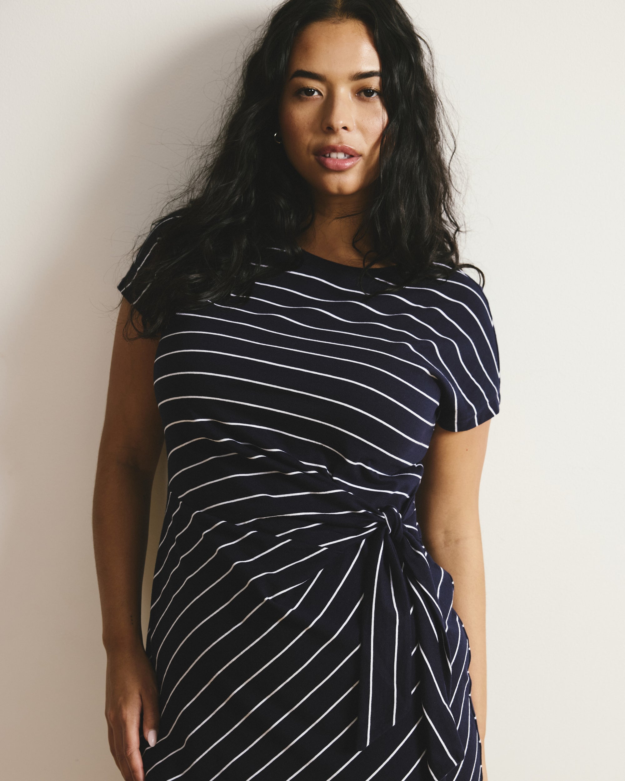 Universal Standard Plus Size Crescent Breton Stripe Knot Dress Universal Standard Plus Size Crescent Breton Stripe Knot Dress