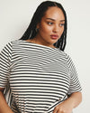 Belle Breton Stripe Jersey Dress - Ecru/Black Stripe | Plus Size & Straight Size Women's Fashion | Universal Standard
