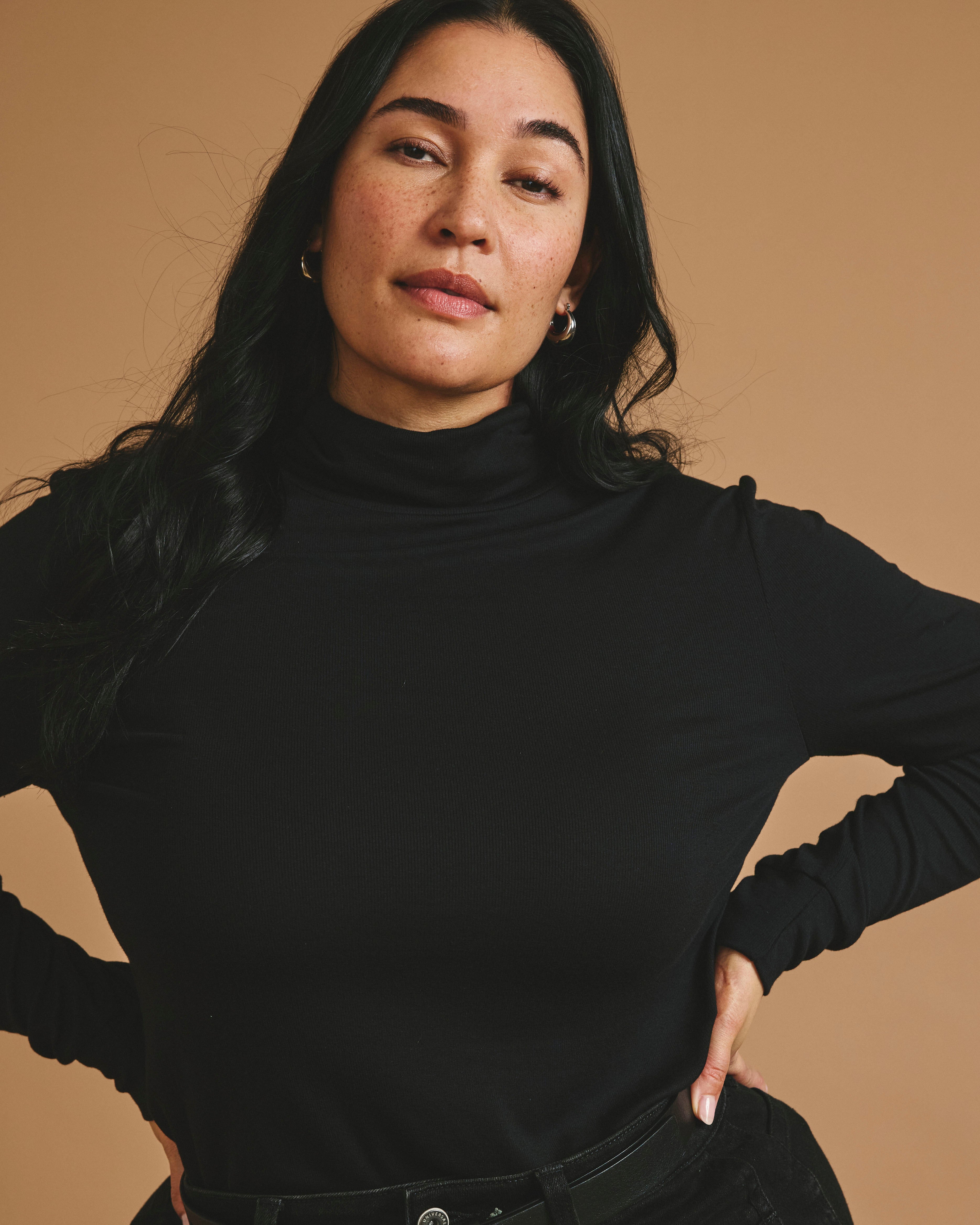Cloud Rib Turtleneck - Black – Universal Standard