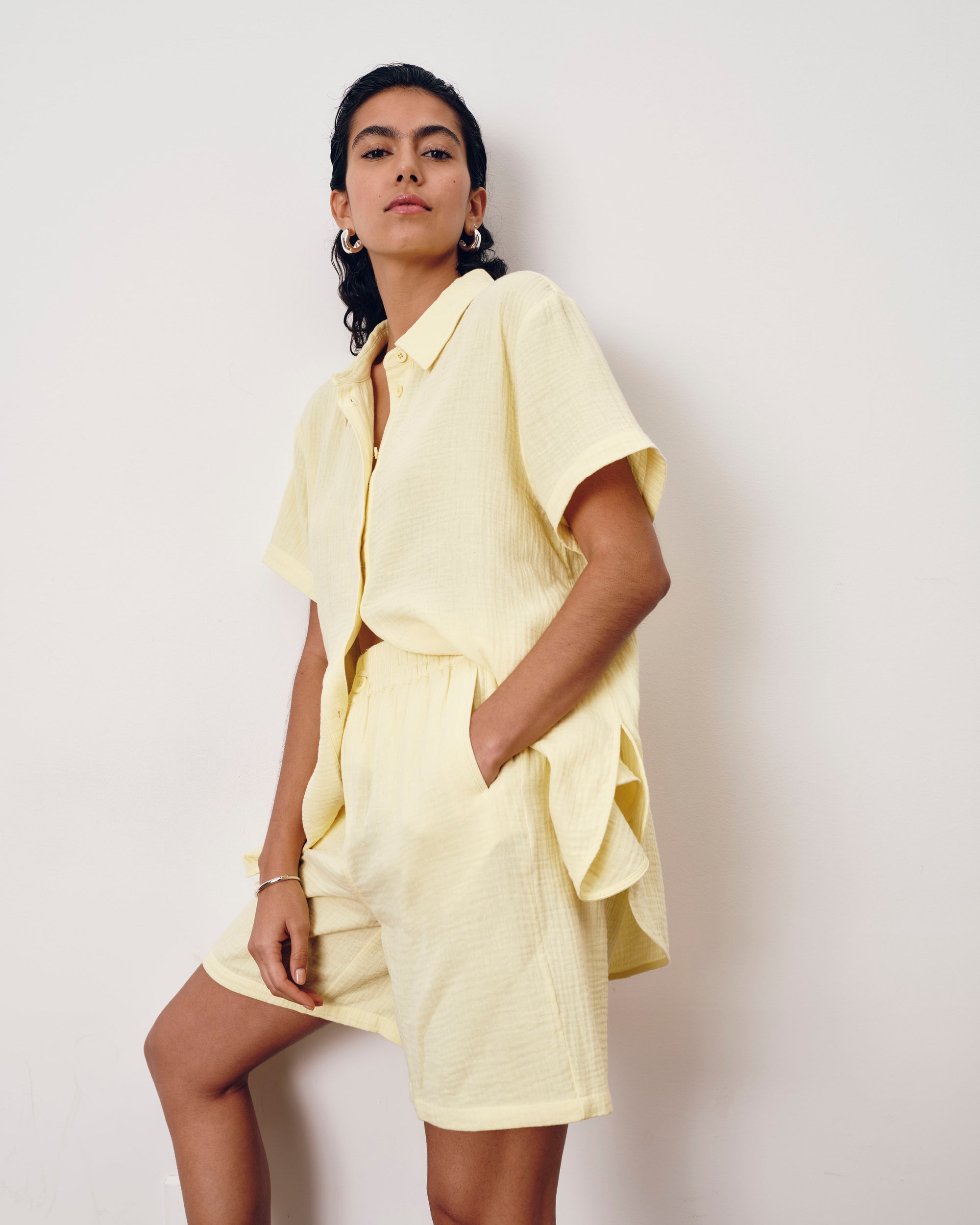 cotton shorts for under dresses Luxe Cotton Gauze Beach Short