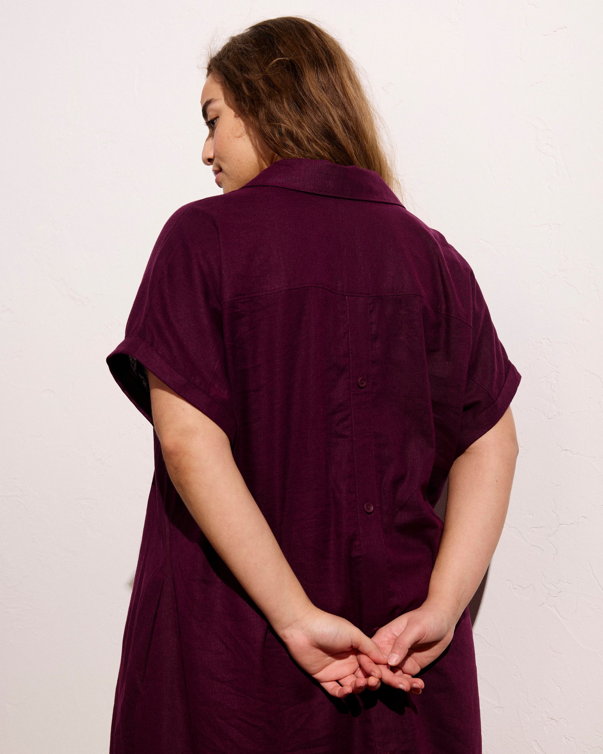 knee length dresses for ladies Sunshine Linen Polo Dress