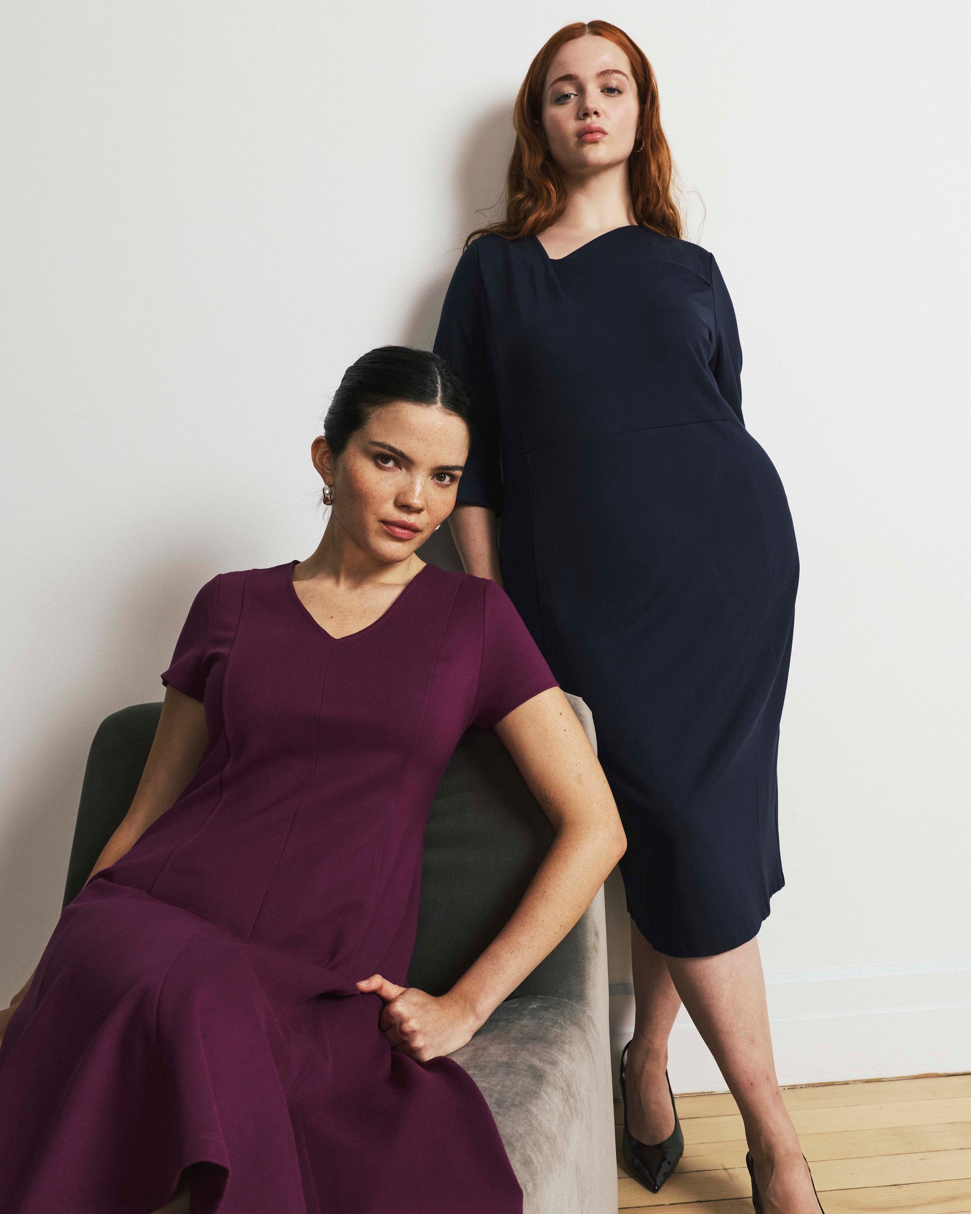 Lucinda Ponte Midi Dress - Plum Caspia | Plus Size & Straight Size Women's Fashion | Universal Standard