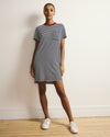 Garcon Tee Dress - Navy/White Stripe with Garnet Trim