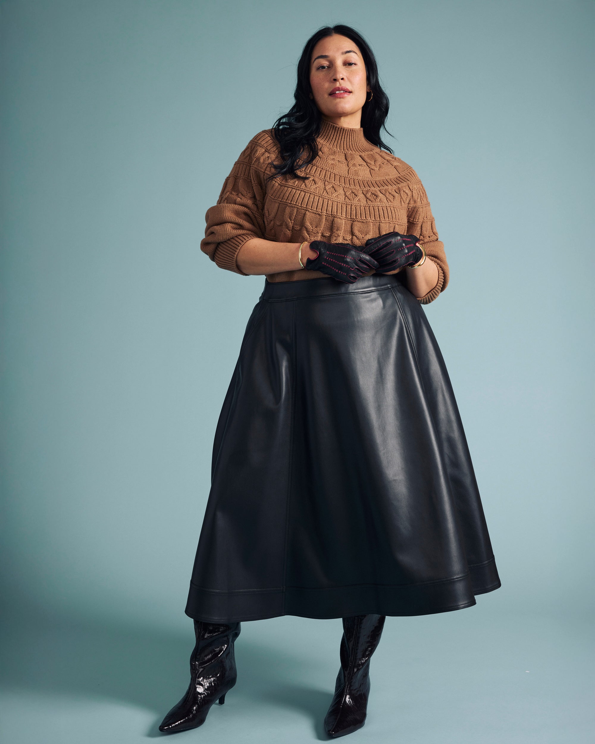 Charlotte Vegan Leather Skirt - Black