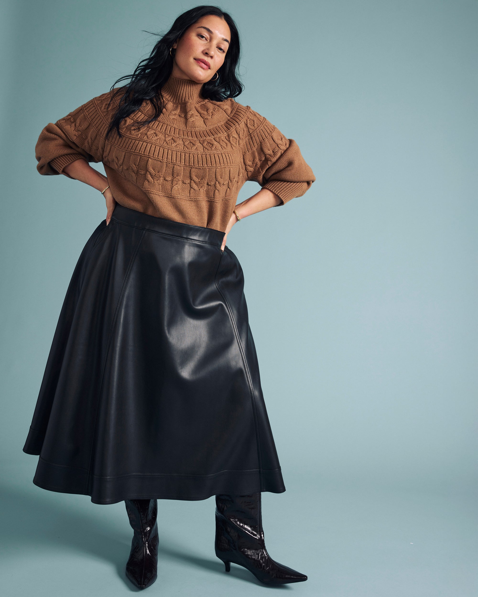 Charlotte Vegan Leather Skirt - Black