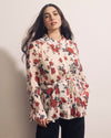 Hermione Flowy Hem Chiffon Blouse - Magic Rose Print