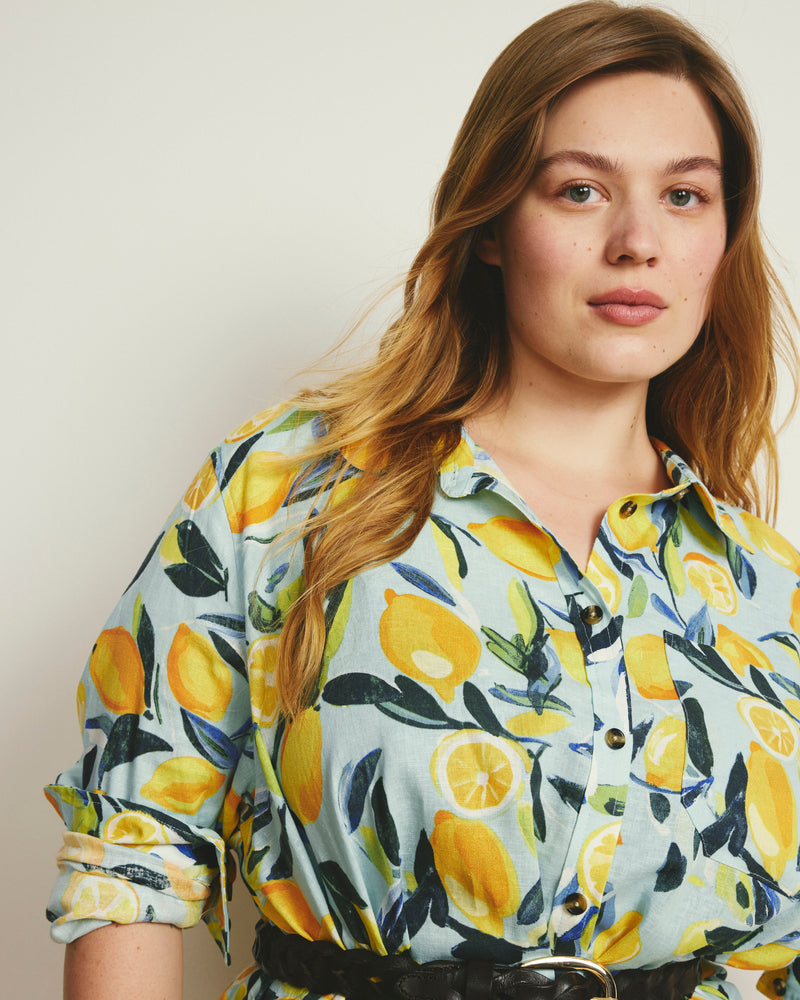 Odeon Linen Shirtdress - Limoncello Print | Plus Size & Straight Size Women's Fashion | Universal Standard