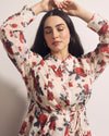 Hermione Flowy Hem Chiffon Blouse - Magic Rose Print