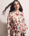 Hermione Flowy Hem Chiffon Blouse - Magic Rose Print