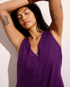 Woman wearing Islet Button-Down Linen Maxi Dress - Dreamy Purple from Universal Standard