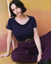Oval Buckle Suede Belt - Brown/Gold