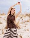 Adelaide Sleeveless Linen Blend Shirt - Peppercorn | Plus Size & Straight Size Women's Fashion | Universal Standard