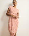 Iconic Geneva Dress - Ecru/Poppy Stripe