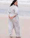 Maggie Barrel Leg Linen Blend Jumpsuit - Beach Stripe | Plus Size & Straight Size Women's Fashion | Universal Standard