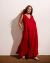 Islet Button-Down Linen Maxi Dress - Ruby Red | Plus Size & Straight Size Women's Fashion | Universal Standard