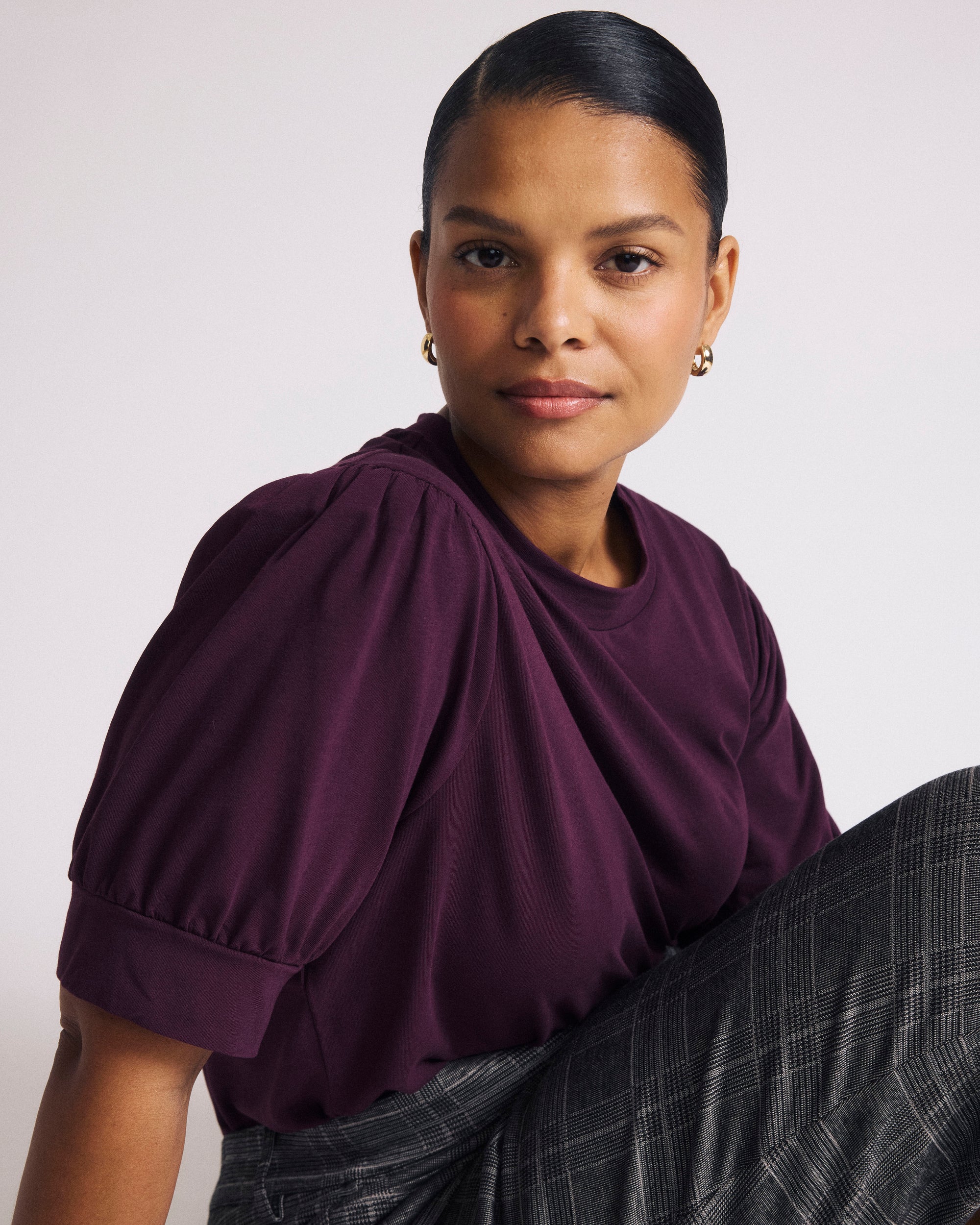 Pouf Sleeve Tee - Acai | Plus Size & Straight Size Women's Fashion | Universal Standard