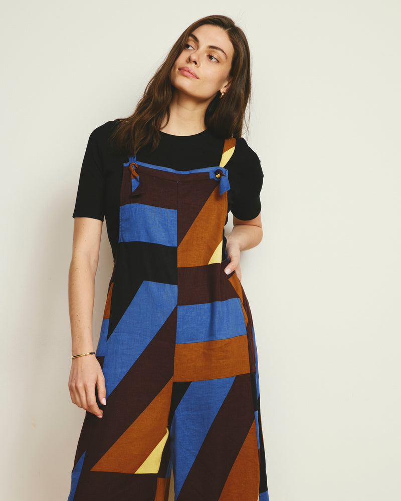 Kora Linen Overalls - Beach Ombra Print | Plus Size & Straight Size Women's Fashion | Universal Standard