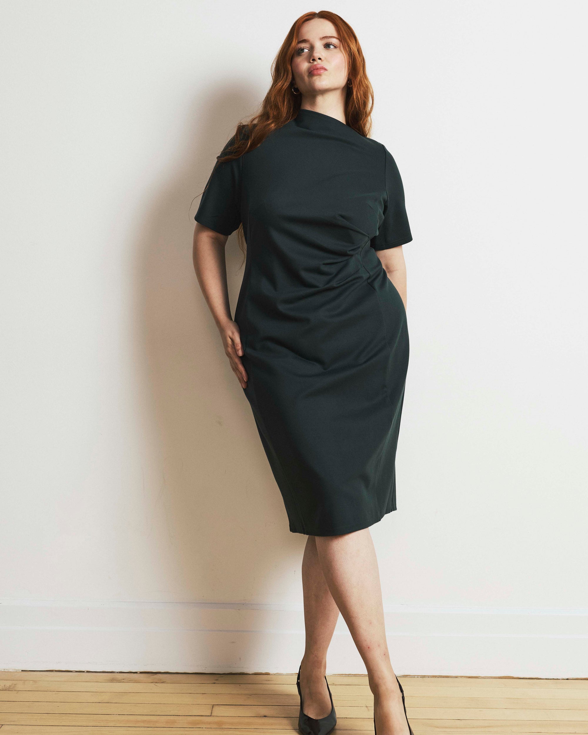 Penny Tailored Ponte Dress - Green Gemstone | Plus Size & Straight Size Women's Fashion | Universal Standard