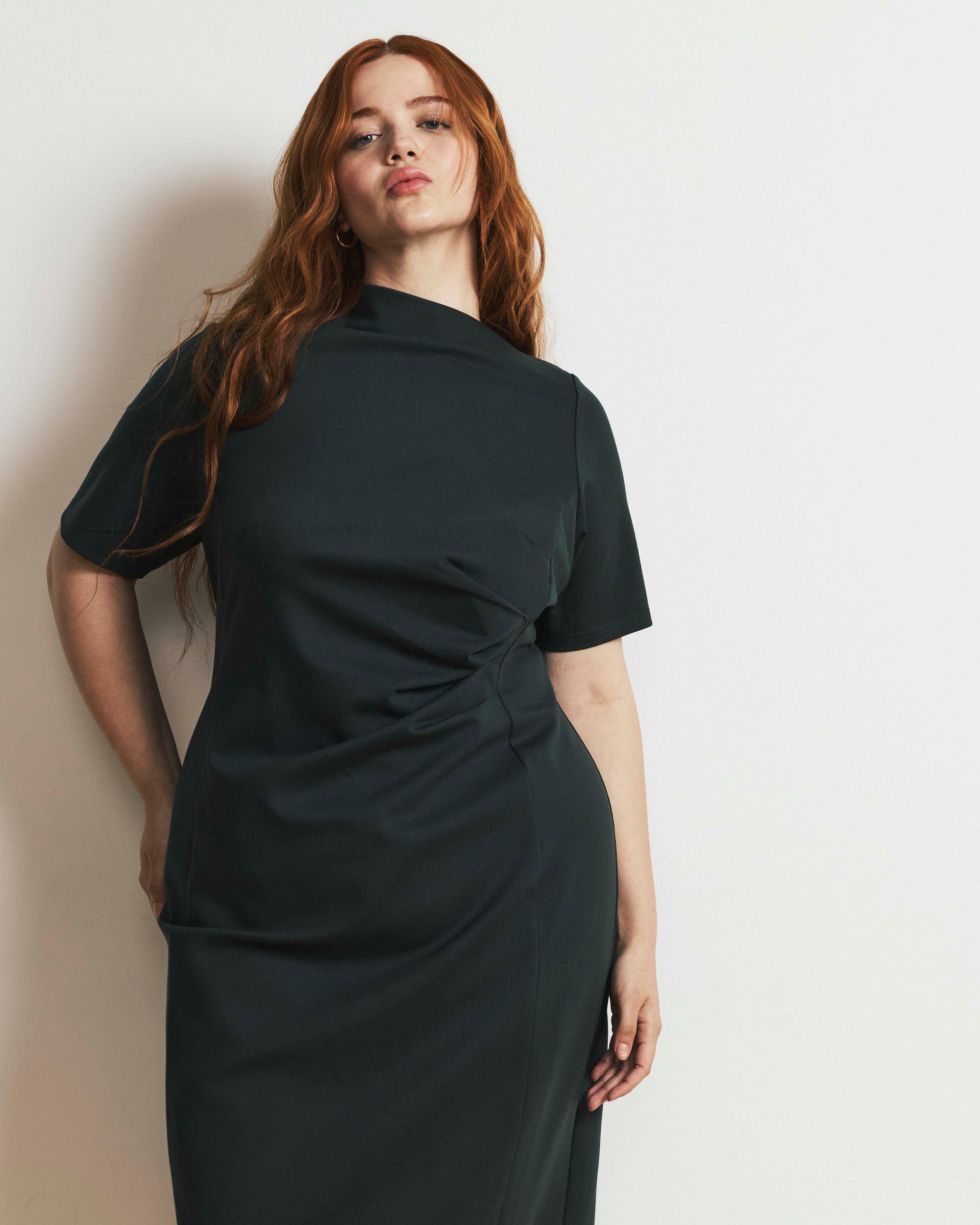 Penny Tailored Ponte Dress - Green Gemstone | Plus Size & Straight Size Women's Fashion | Universal Standard