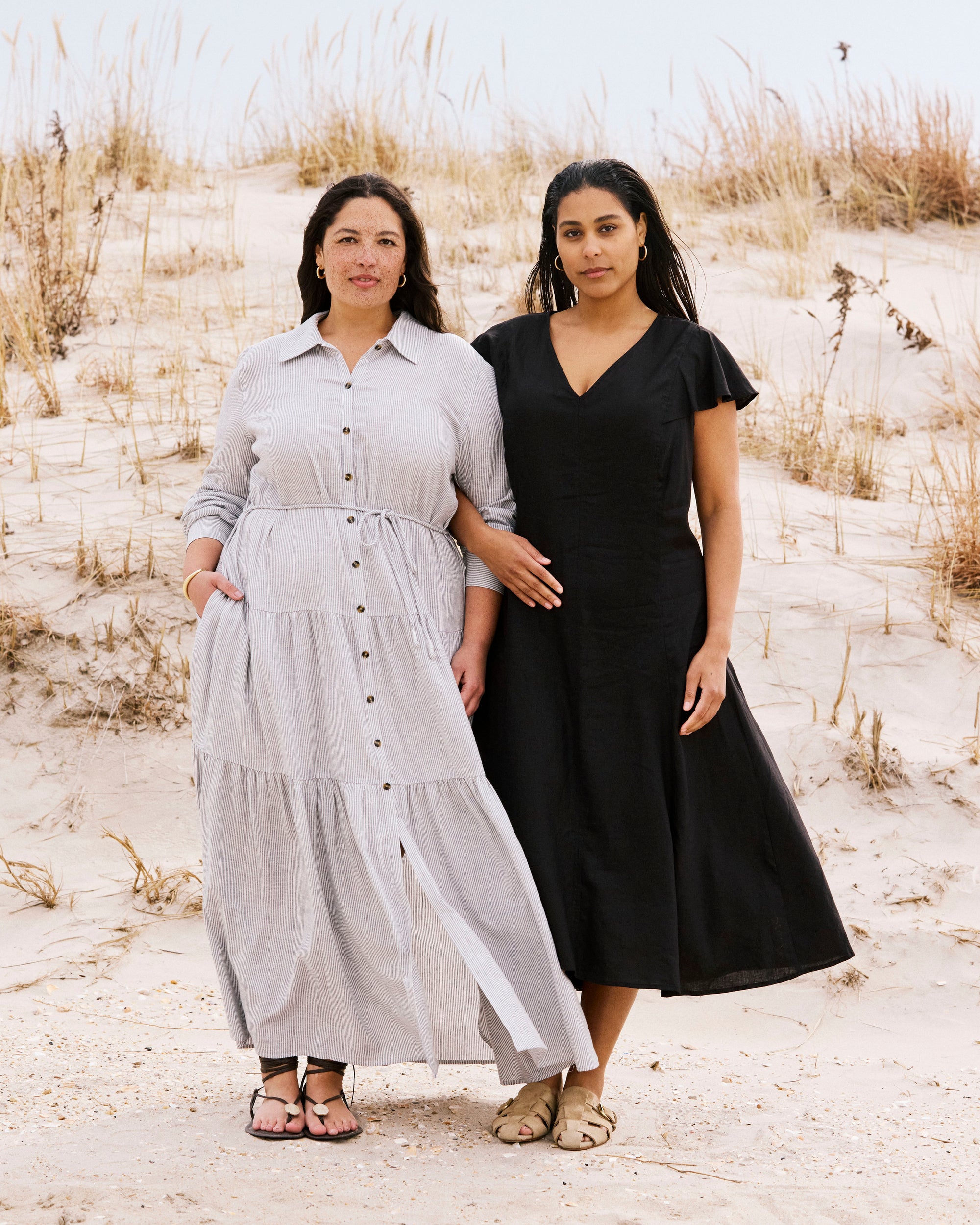 Alix Linen Shirtdress - / Beach Stripe- SizeXS - by Universal Standard Alix Linen Shirtdress - / Beach Stripe- SizeXS - by Universal Standard