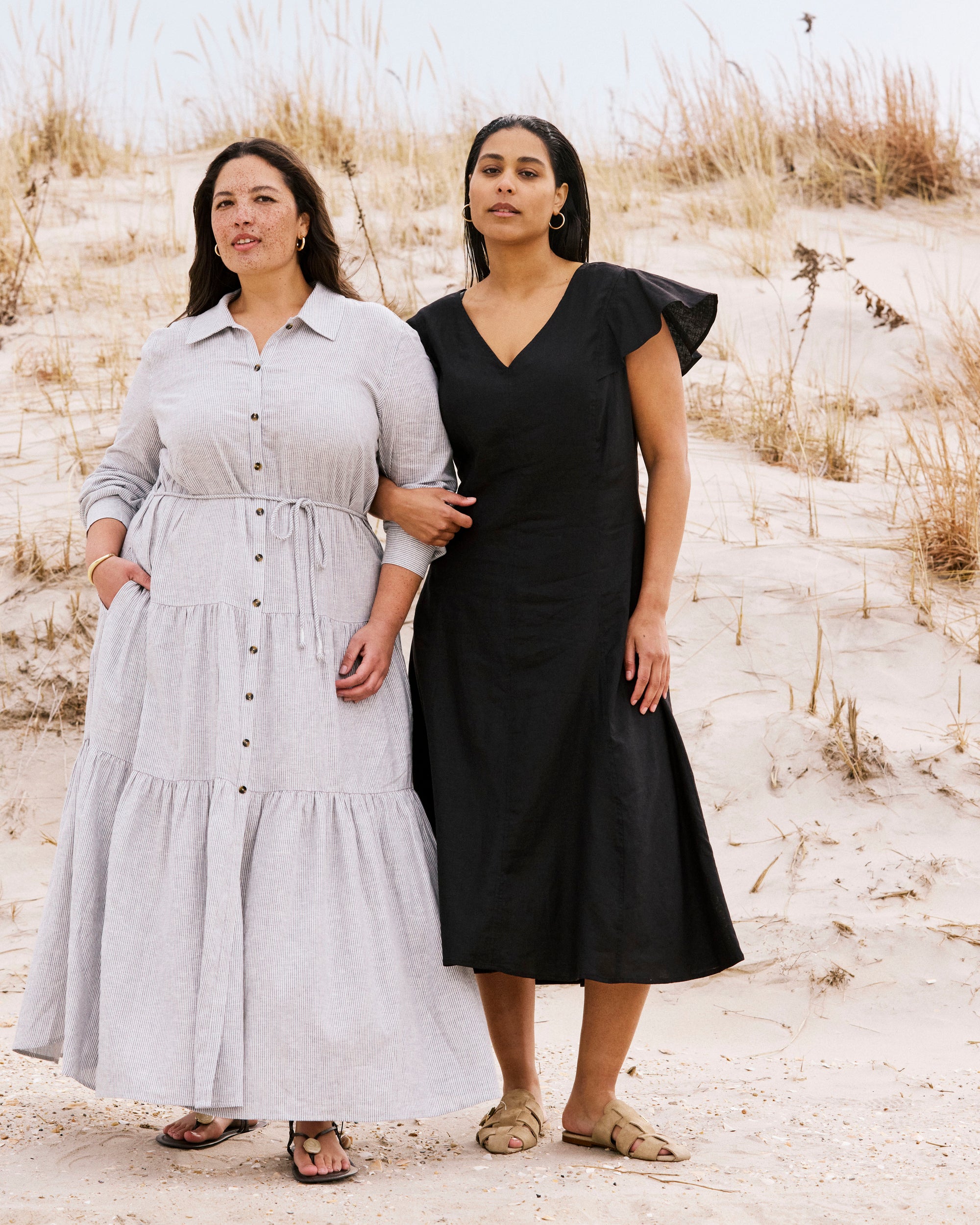 Alix Linen Shirtdress - Beach Stripe Universal Standard Alix Linen Shirtdress - Beach Stripe Universal Standard