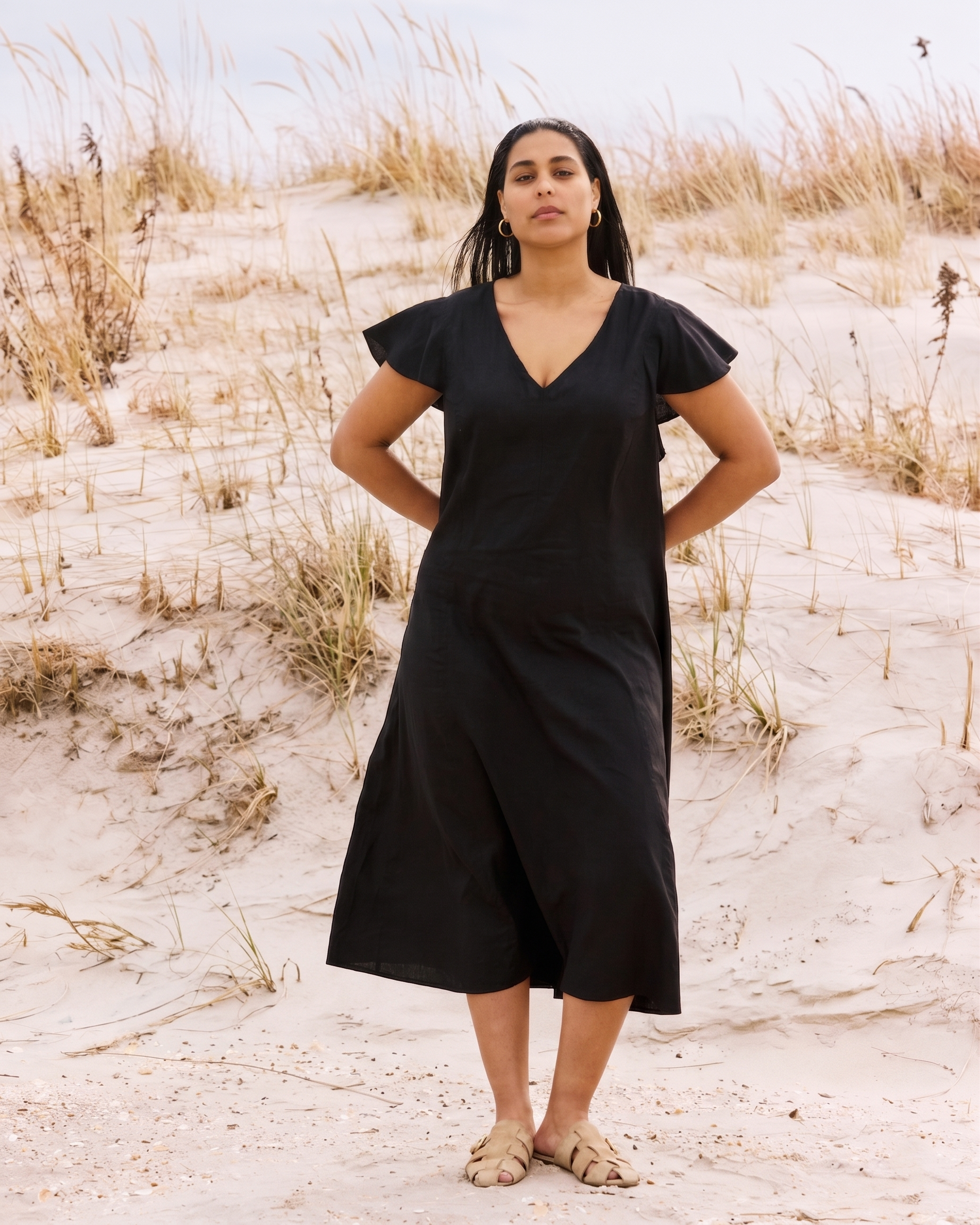 Victoria Linen Blend Dress - Black | Plus Size & Straight Size Women's Fashion | Universal Standard