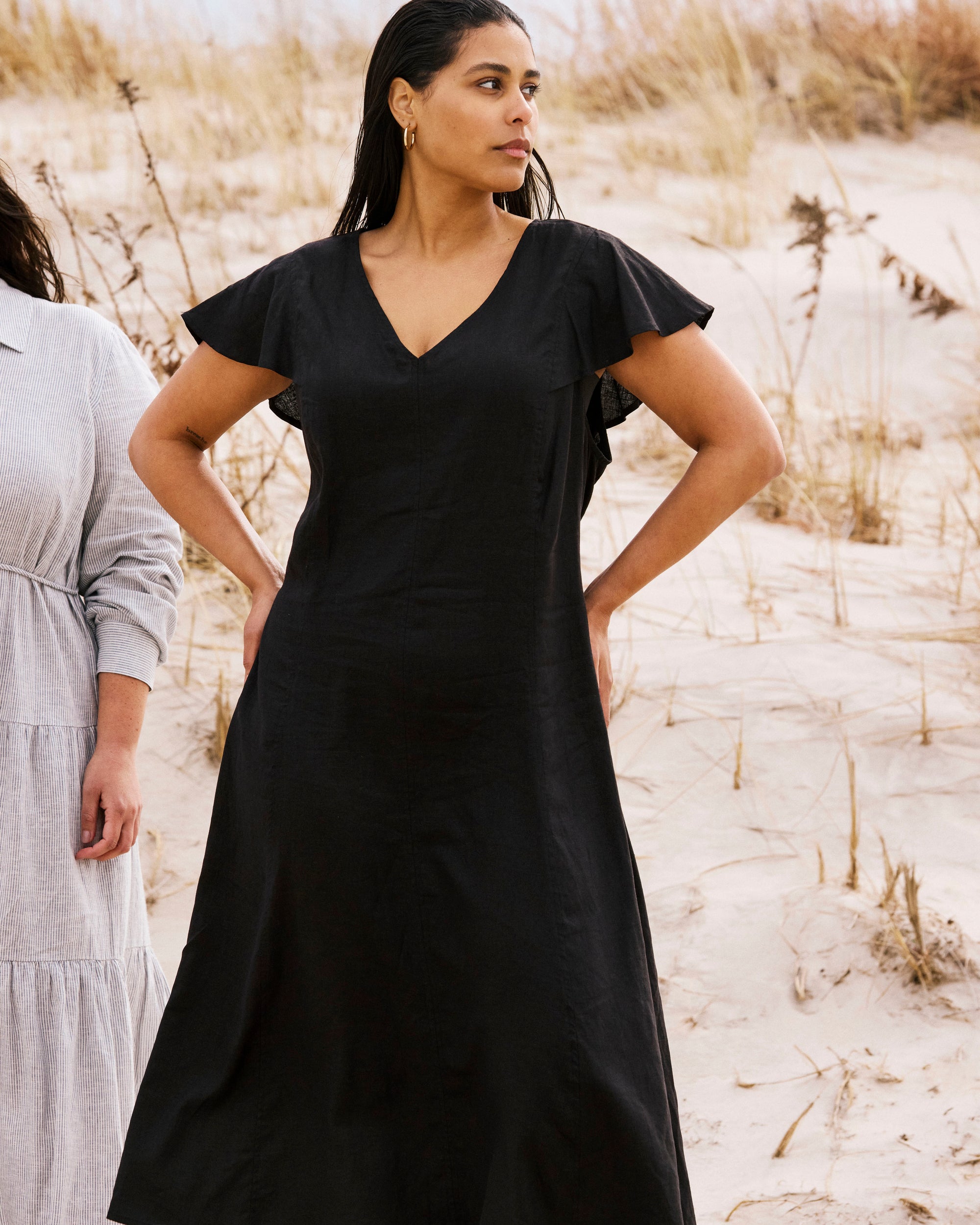 Victoria Linen Dress - / Black- Size3XS - by Universal Standard Victoria Linen Dress - / Black- Size3XS - by Universal Standard
