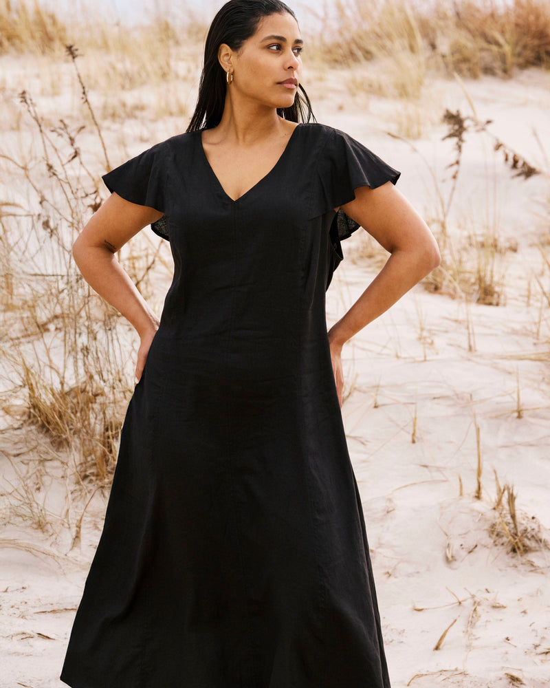 Victoria Linen Blend Dress - Black | Plus Size & Straight Size Women's Fashion | Universal Standard