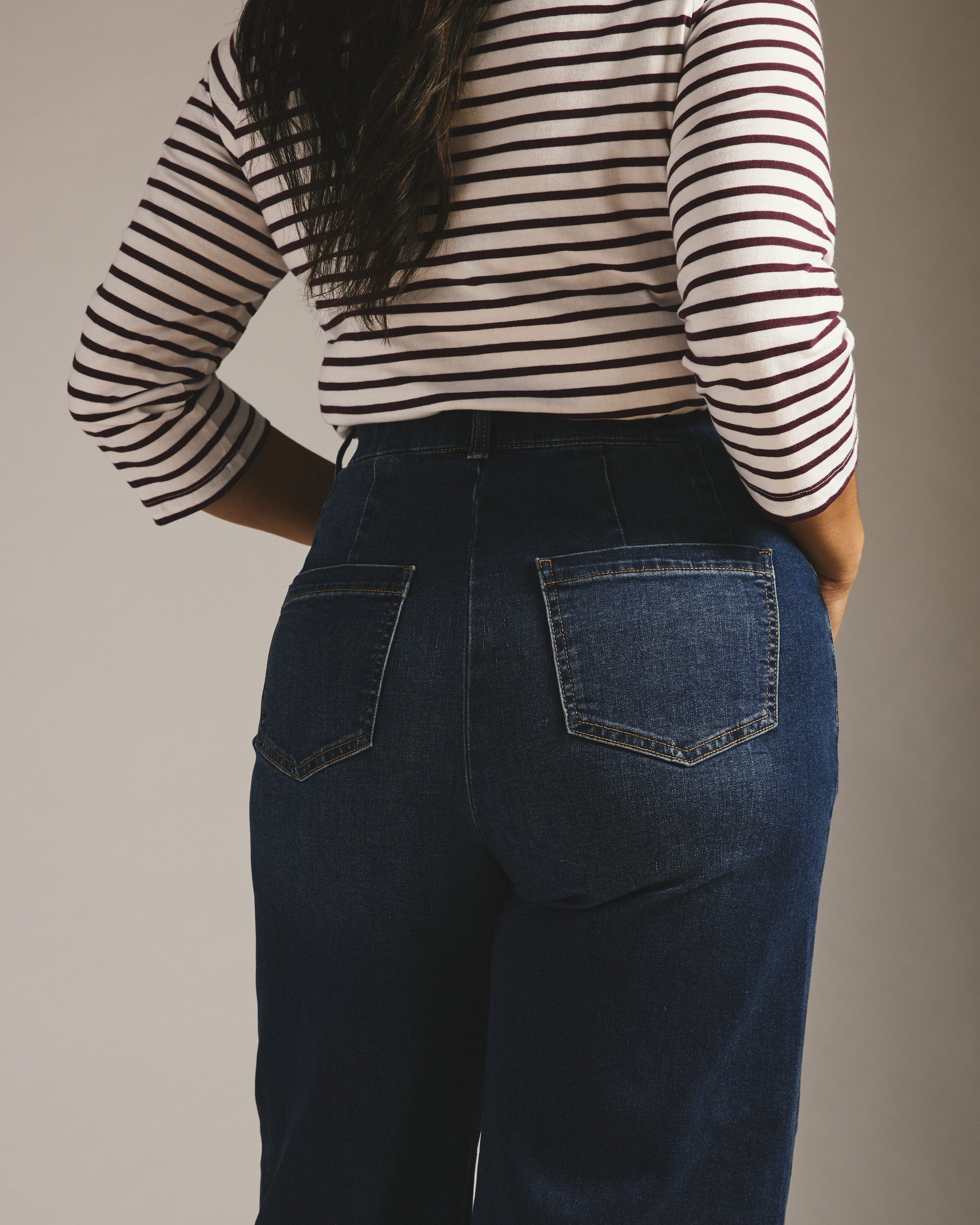 Carrie High Rise Wide Leg Jeans - Naval Blue Wash