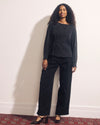 Sabrina Twist Front Stretch Cupro Blouse - Black