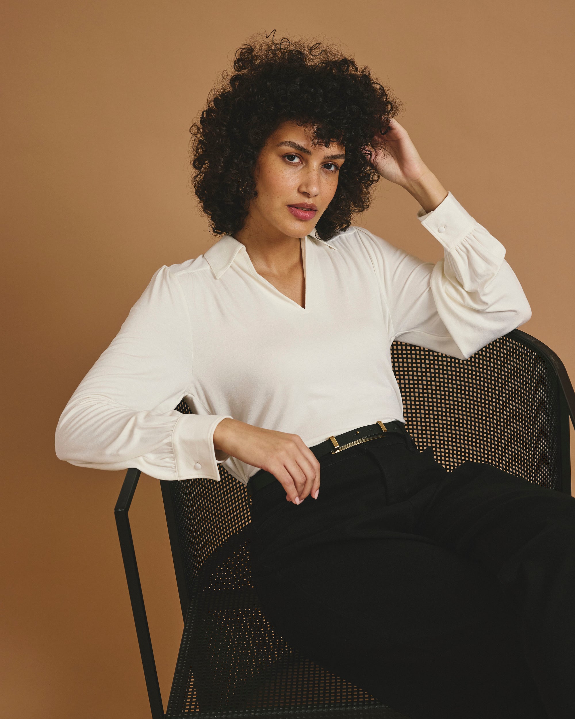Moore Liquid Jersey Blouse - White | Plus Size & Straight Size Women's Fashion | Universal Standard