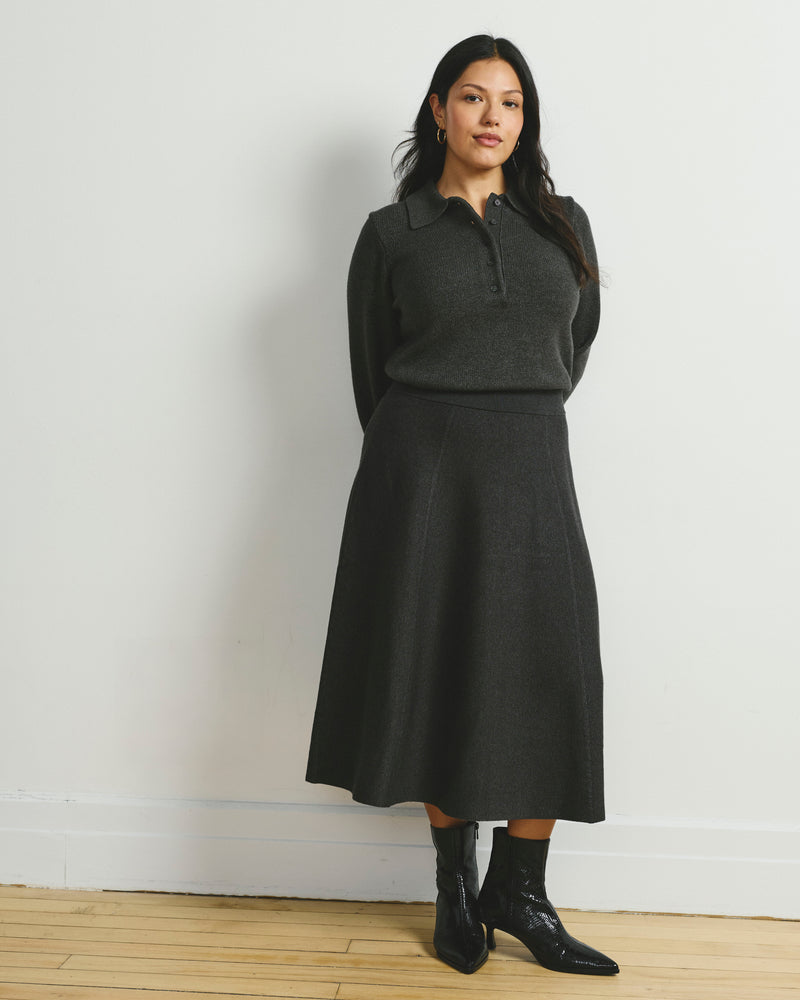 Leonora Sweater Skirt - Dark Gray