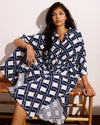 Paros Drawstring Linen Shirtdress - Geometrica Print | Plus Size & Straight Size Women's Fashion | Universal Standard