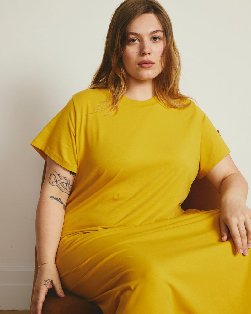 Halie Maxi T-Shirt Dress - Goldenrod | Plus Size & Straight Size Women's Fashion | Universal Standard