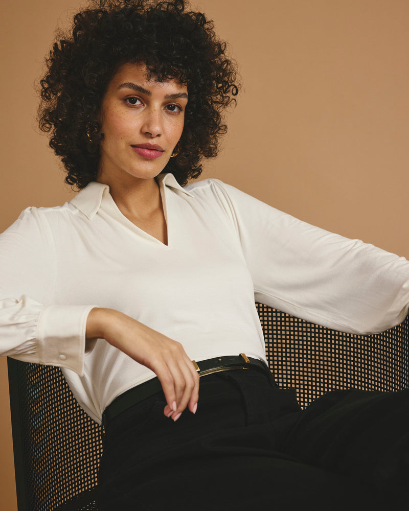 Moore Liquid Jersey Blouse - White | Plus Size & Straight Size Women's Fashion | Universal Standard