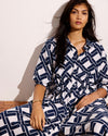 Paros Drawstring Linen Shirtdress - Geometrica Print | Plus Size & Straight Size Women's Fashion | Universal Standard
