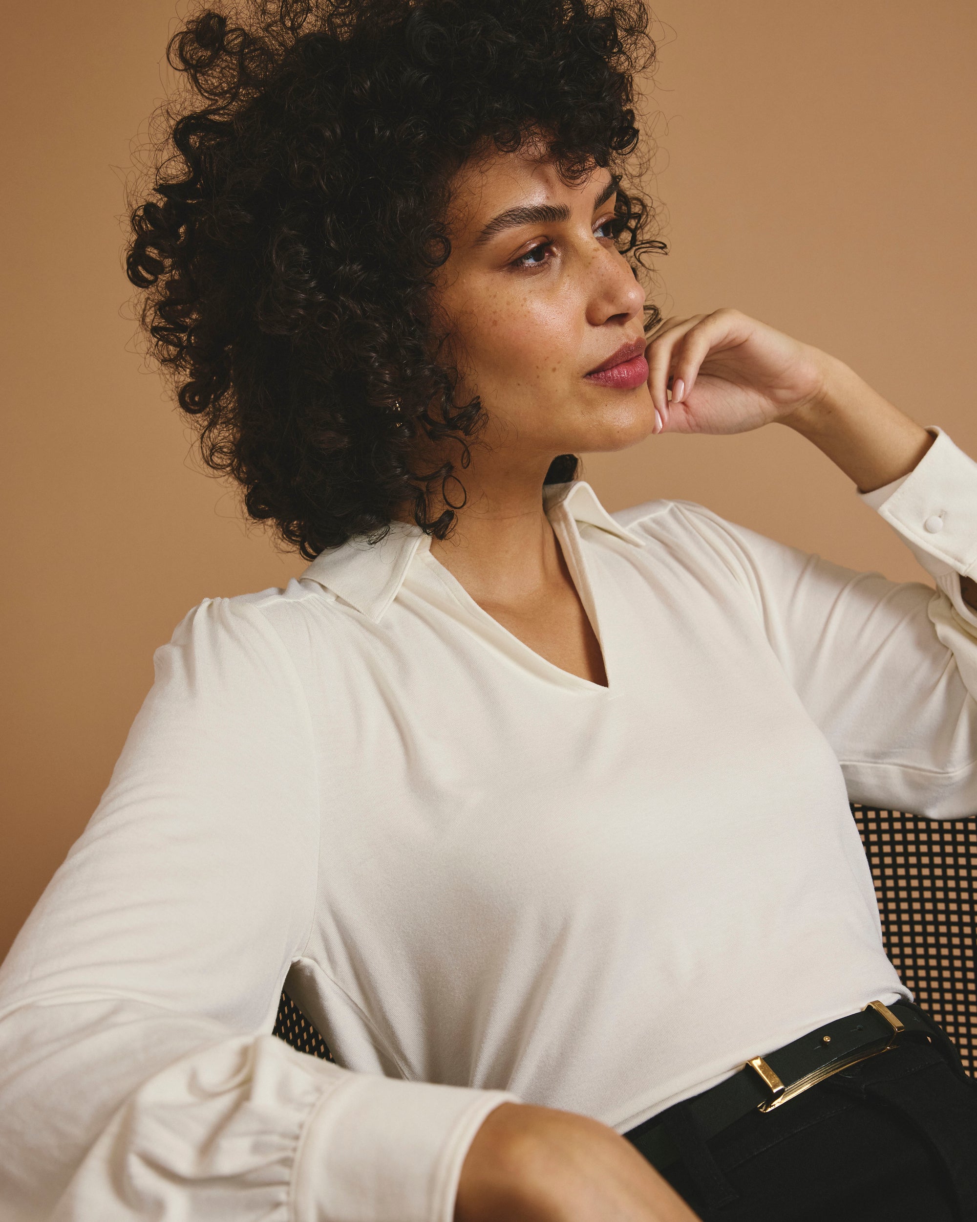 Moore Liquid Jersey Blouse - White | Plus Size & Straight Size Women's Fashion | Universal Standard