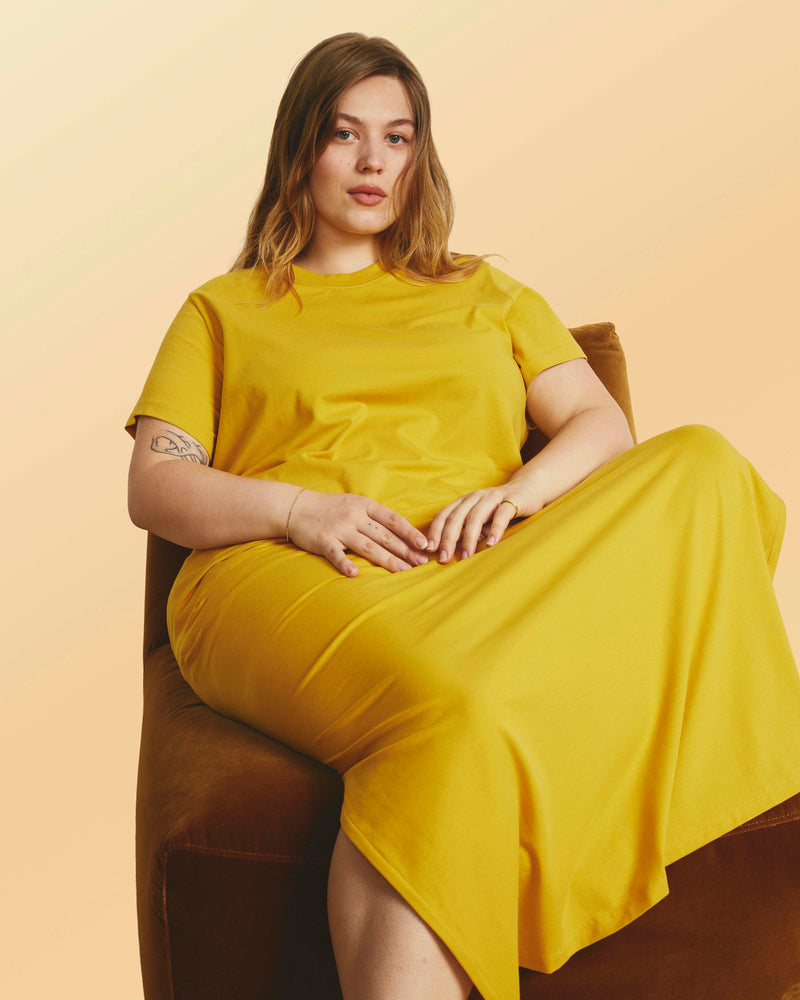 Maxi T-Shirt Dress - Goldenrod