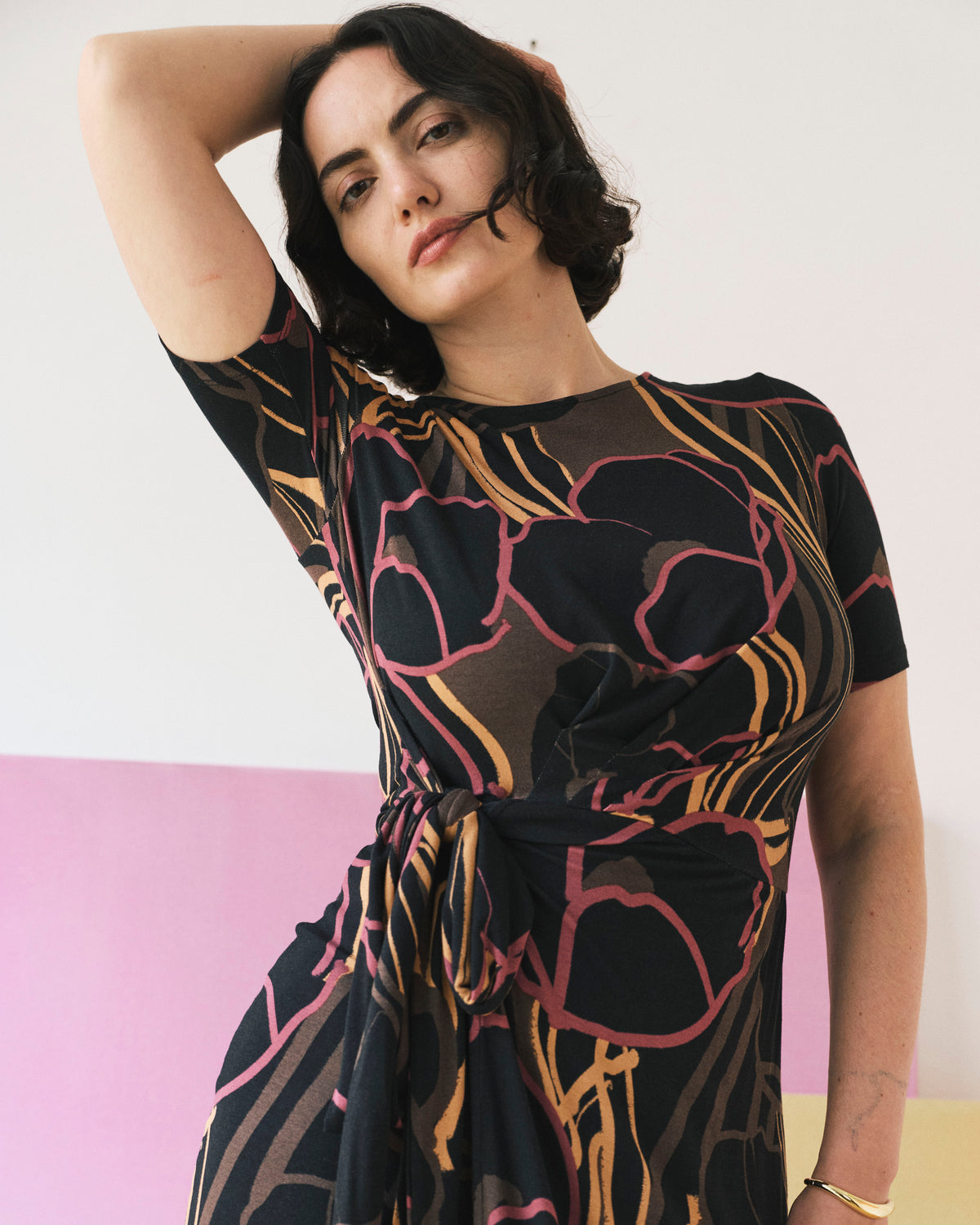 Delilah Liquid Jersey Dress - Poppy Field Print | Plus Size & Straight Size Women's Fashion | Universal Standard