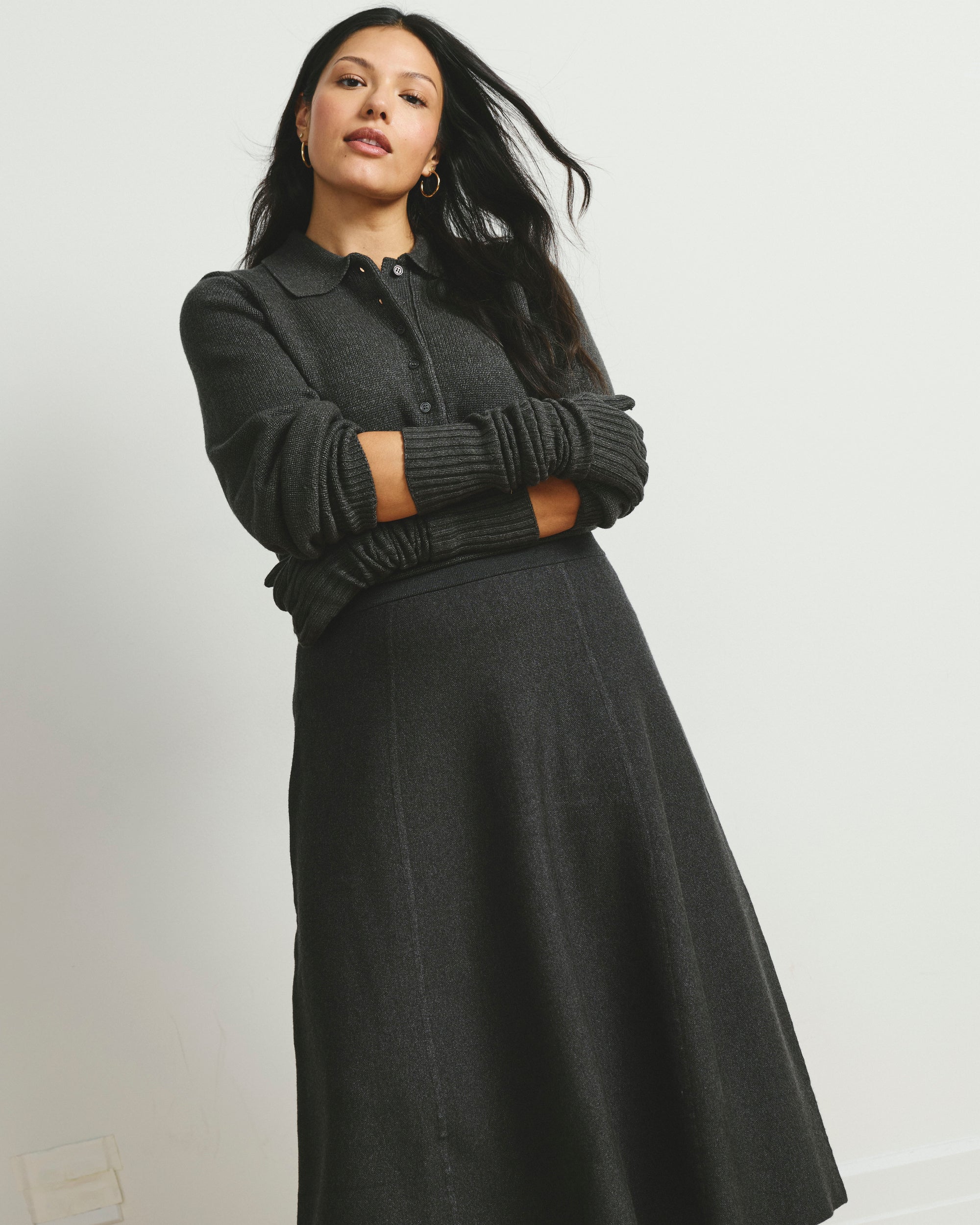Leonora Sweater Skirt - Dark Gray