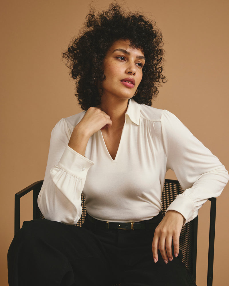 Moore Liquid Jersey Blouse - White | Plus Size & Straight Size Women's Fashion | Universal Standard