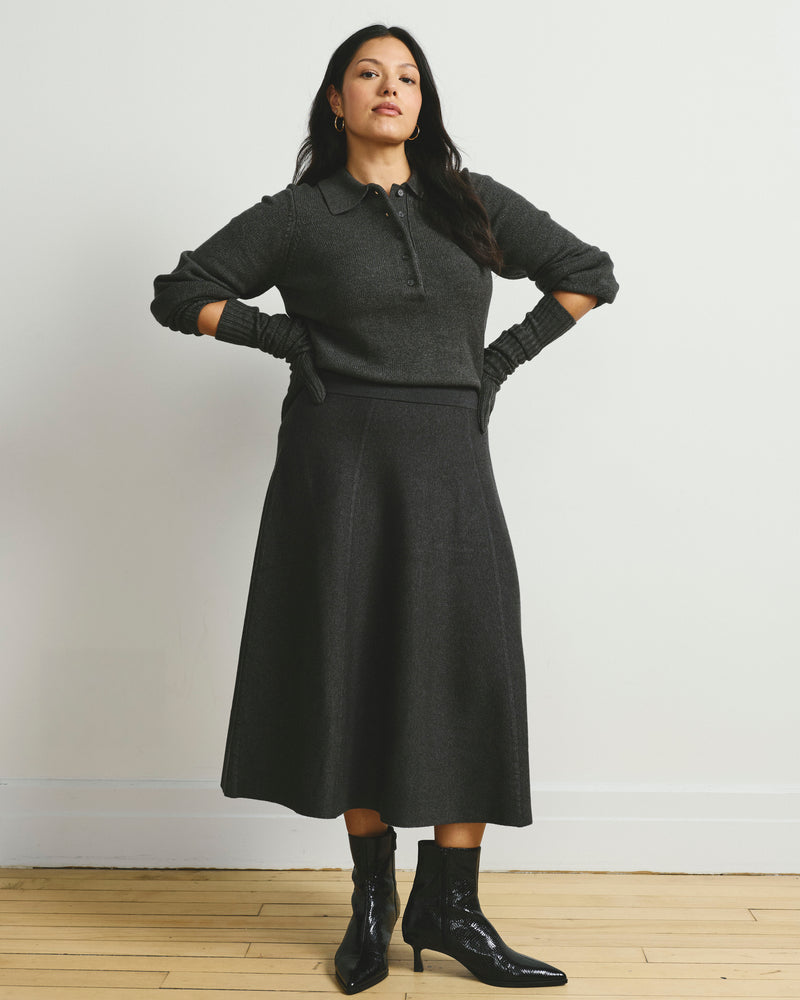 Leonora Sweater Skirt - Dark Gray