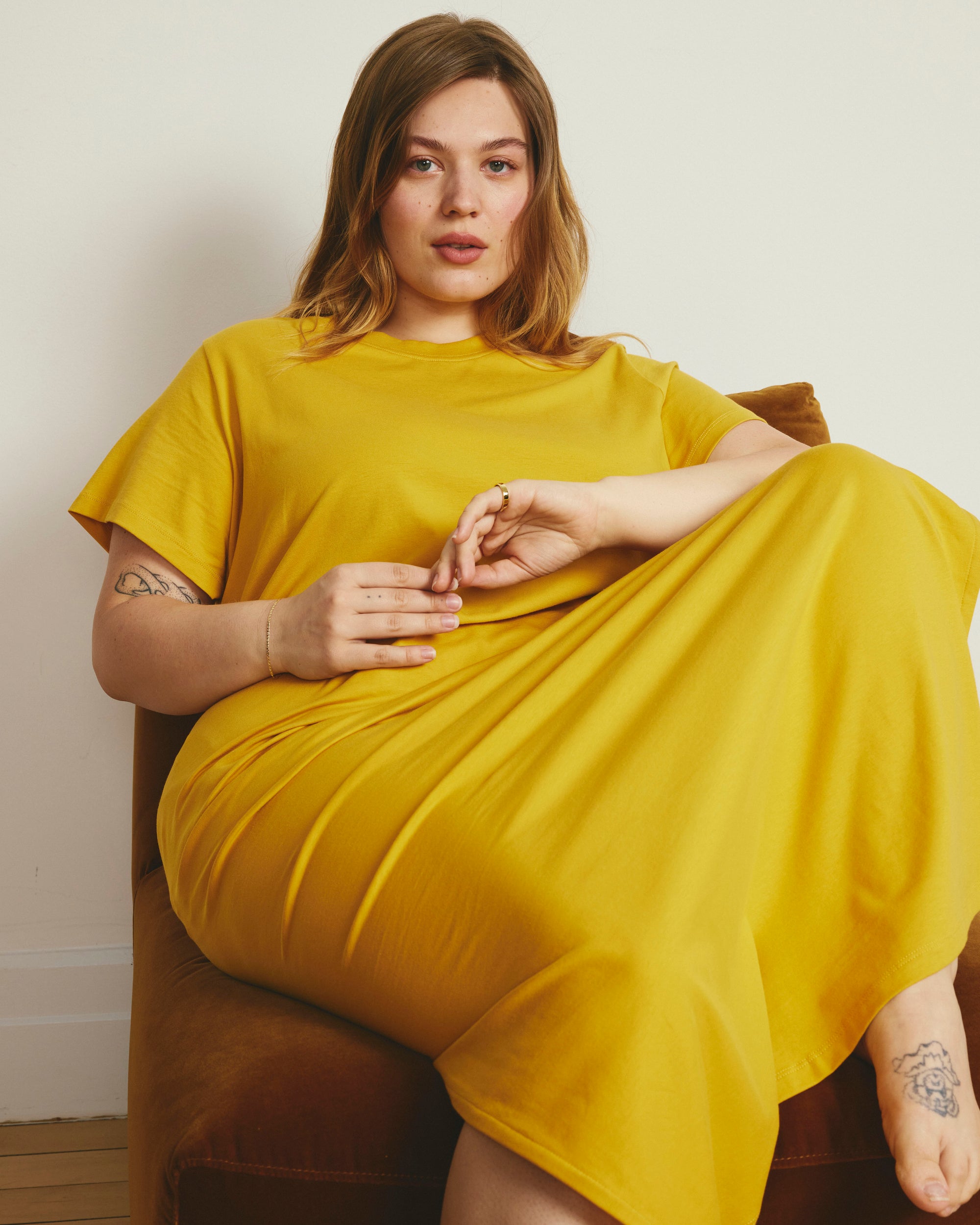 Halie Maxi T-Shirt Dress - Goldenrod | Plus Size & Straight Size Women's Fashion | Universal Standard