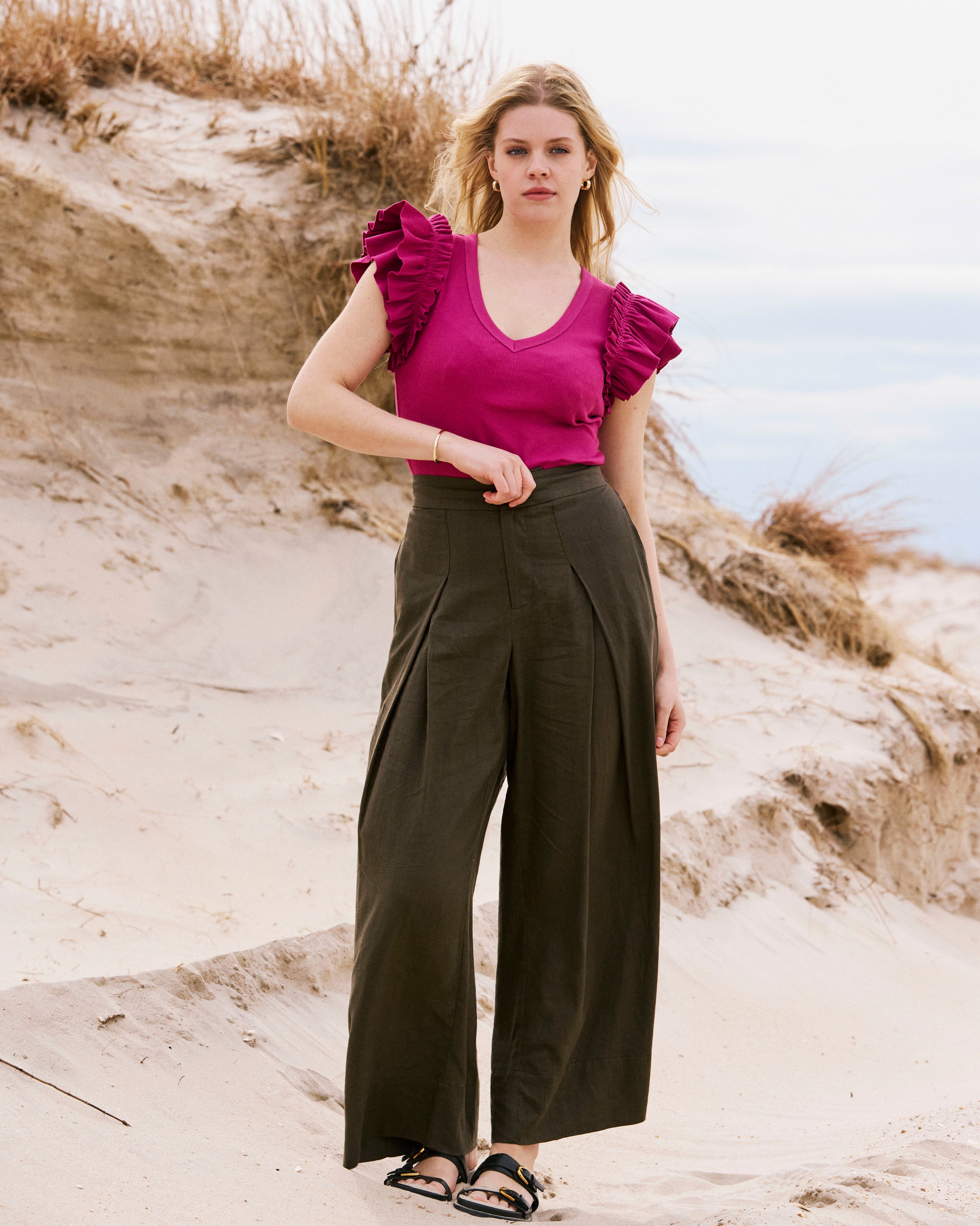 Marley Wide Leg Linen Blend Pants - Camo | Plus Size & Straight Size Women's Fashion | Universal Standard